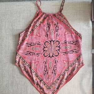 B.O.G. Collective Floral Bandana Style Festival Tank Blouse Size Medium